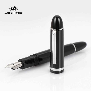 Jinhao X159 Acrylic Fountain Pen Black Silver Trim