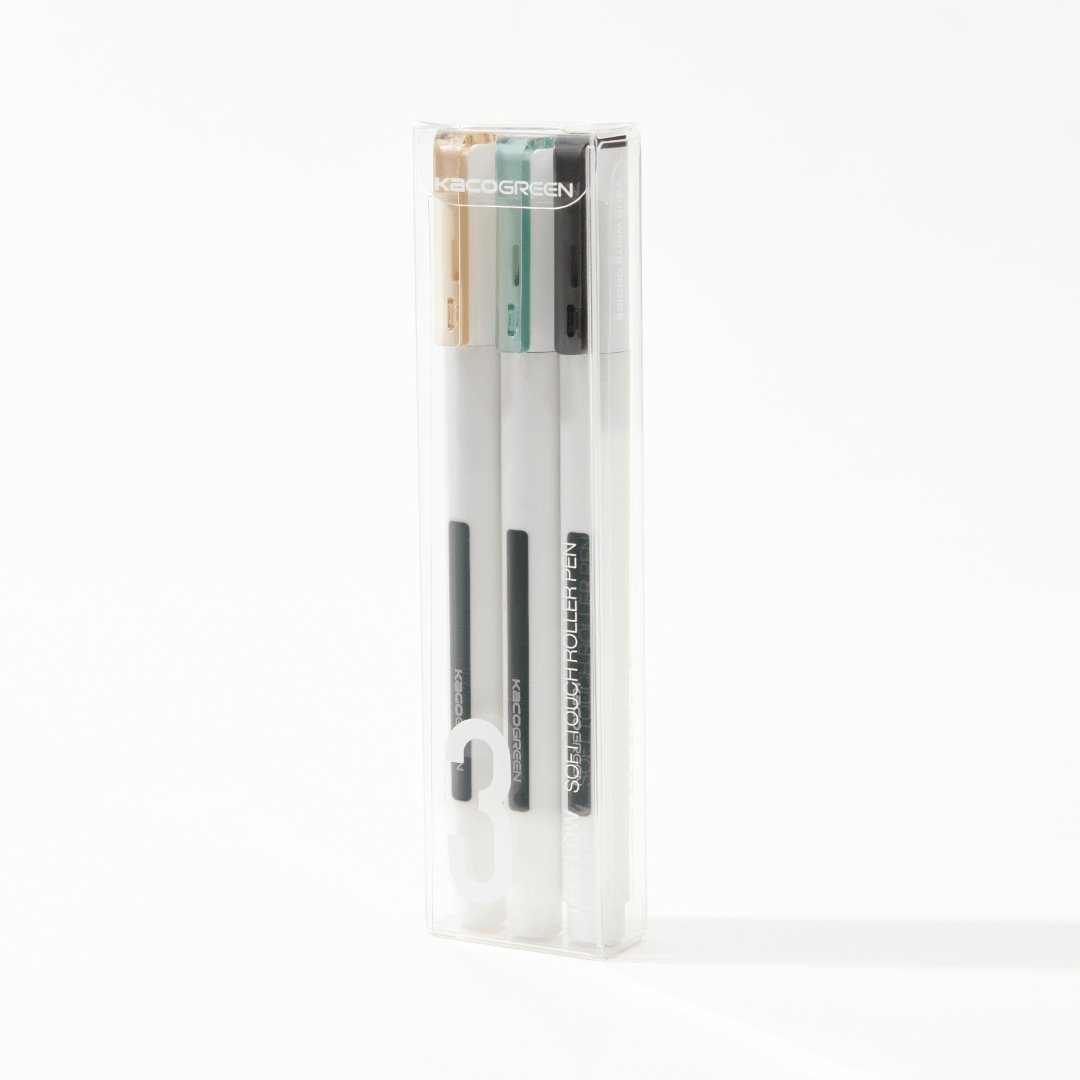 Kaco Tecflow 0.5mm Roller Gel Pen- Pack of 3 0.5mm Black