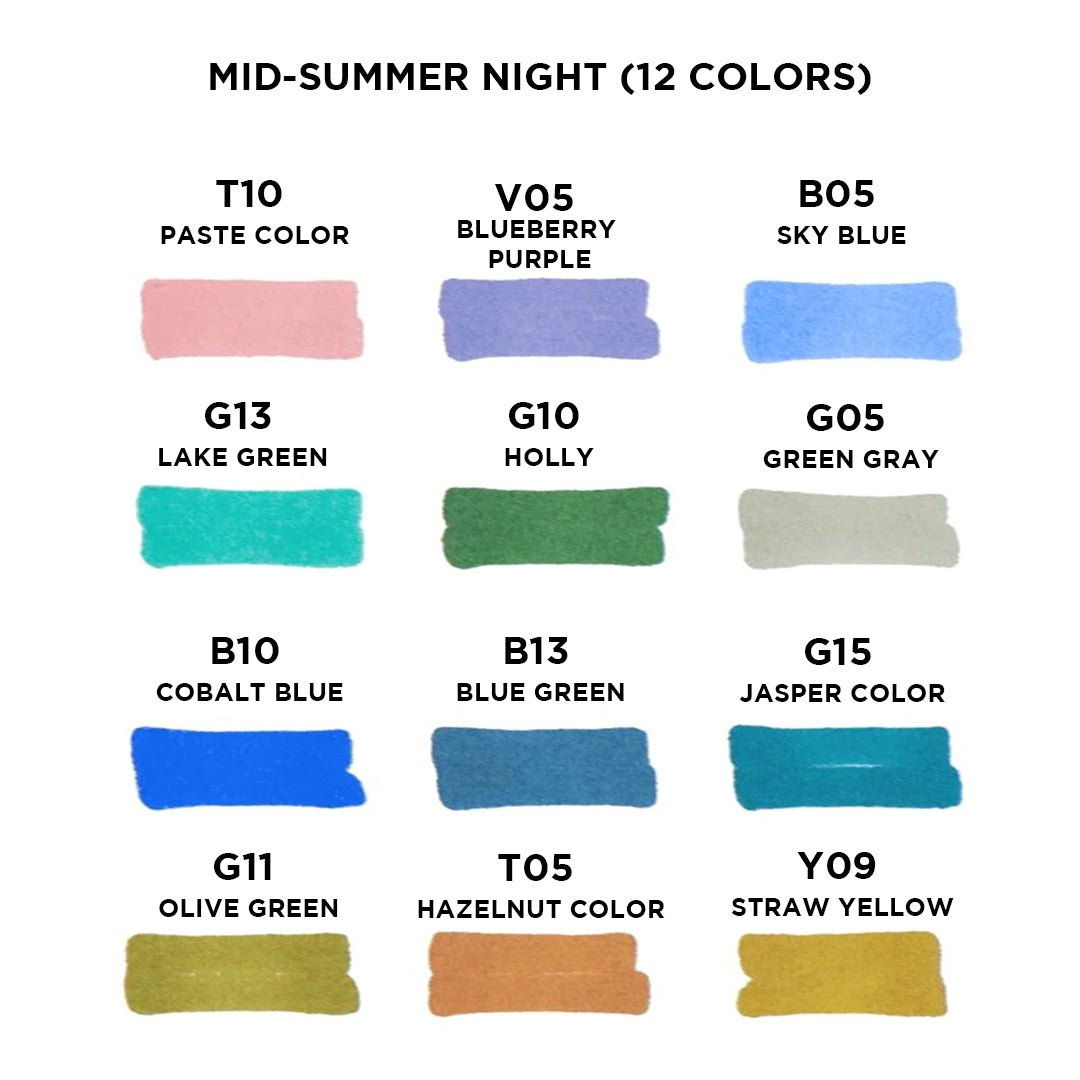 Kalor Oil Based Acrylic Paint Marker Pens Mid-Summer Night (12 colors)