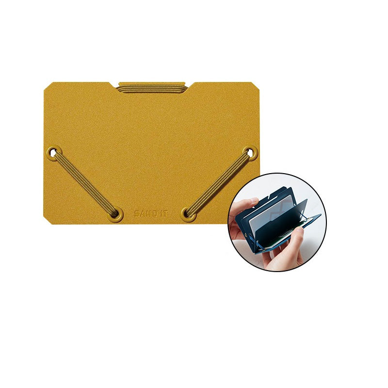 KING JIM 2512 "SAND IT" Card Holder Yellow