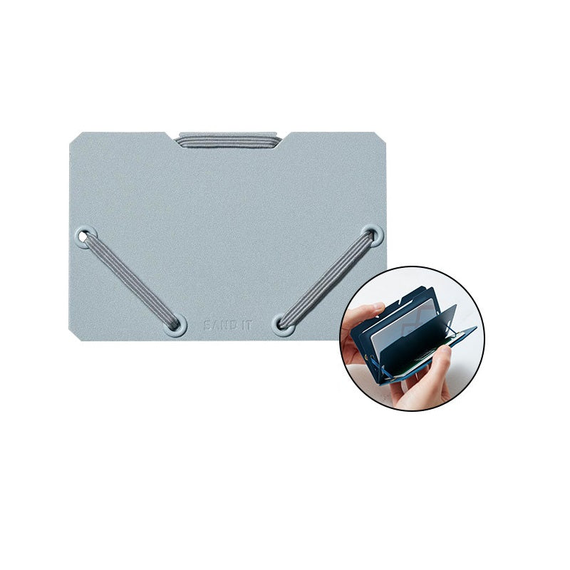KING JIM 2512 "SAND IT" Card Holder Grey