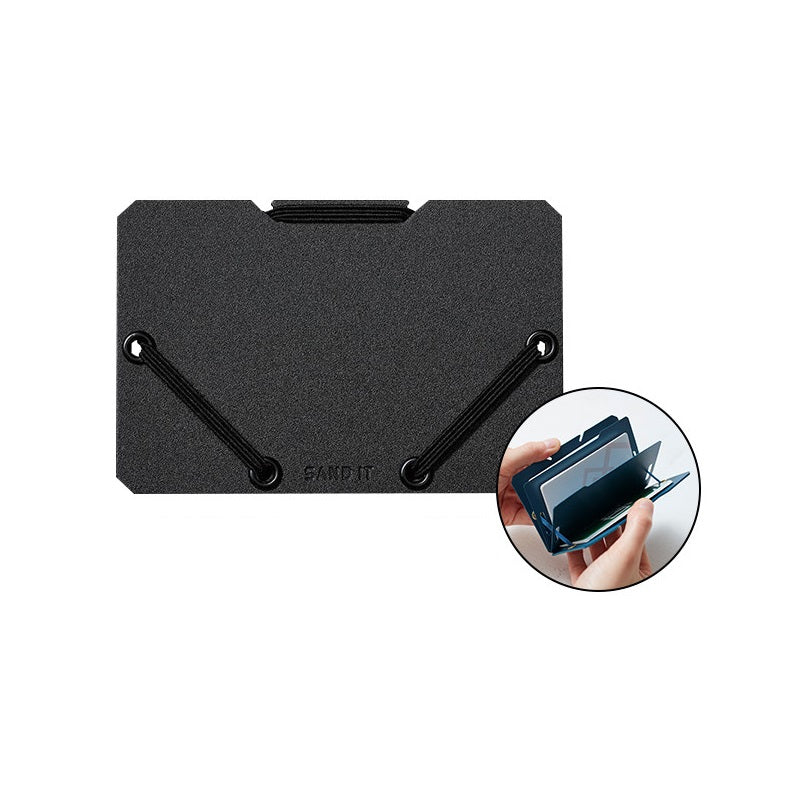 KING JIM 2512 "SAND IT" Card Holder Black