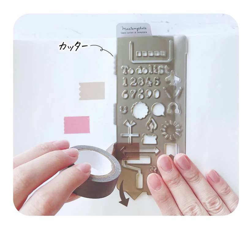 Kutsuwa Mastemplate Washi Tape Cutter &amp; Stencil