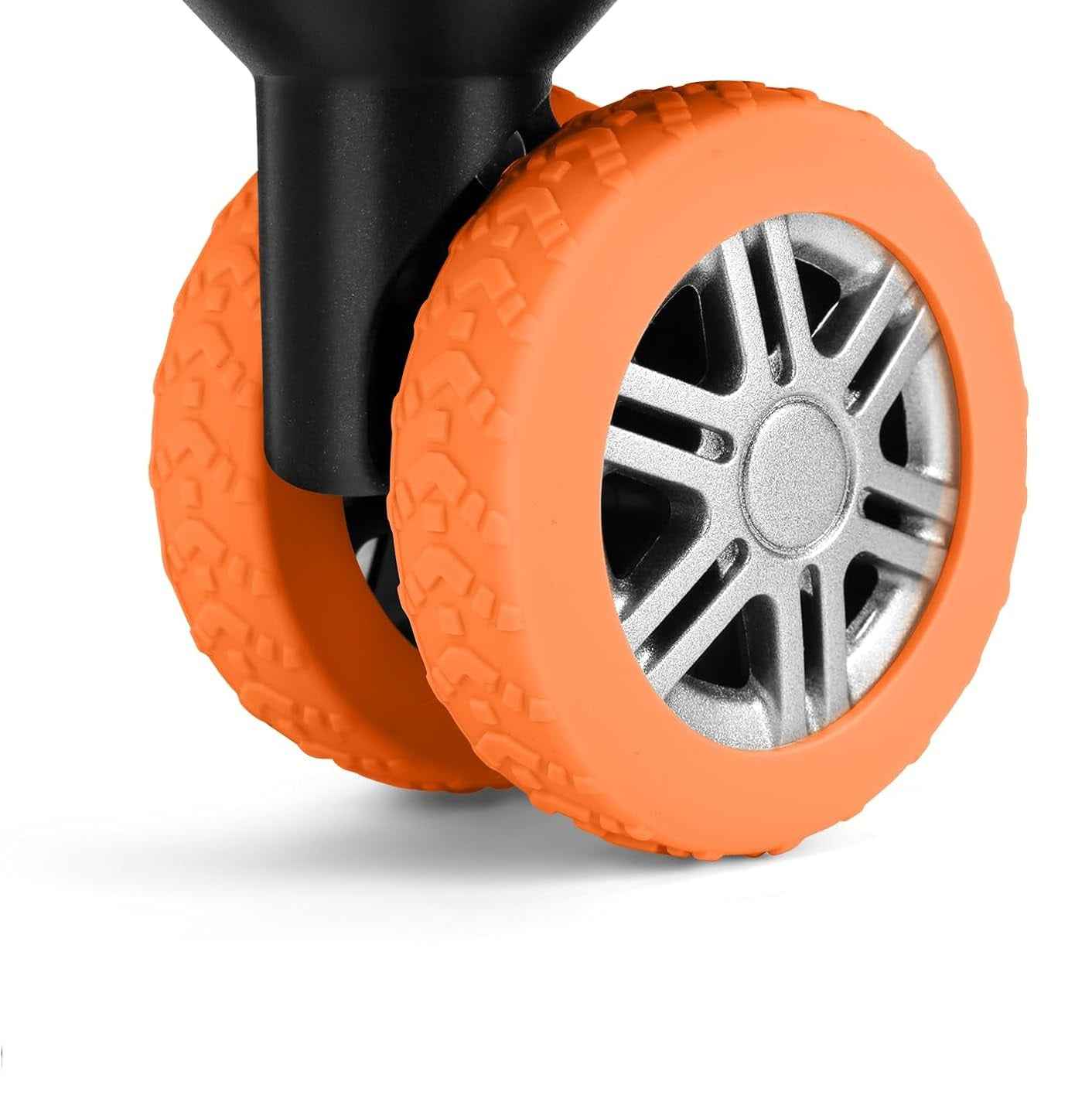 Silicone Suitcase Luggage Wheel Covers Protectors 8 Pack Orange