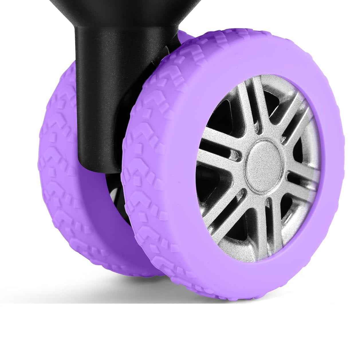 Silicone Suitcase Luggage Wheel Covers Protectors 8 Pack Purple