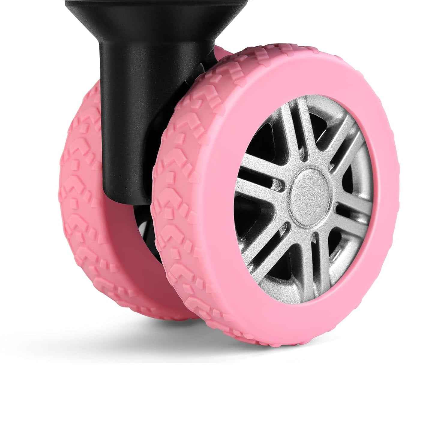 Silicone Suitcase Luggage Wheel Covers Protectors 8 Pack Pink