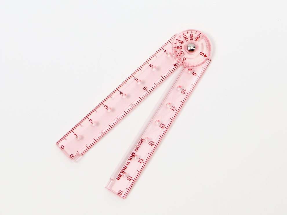 Midori Multi Ruler 6.3 inches (16 cm) Transparent Pink