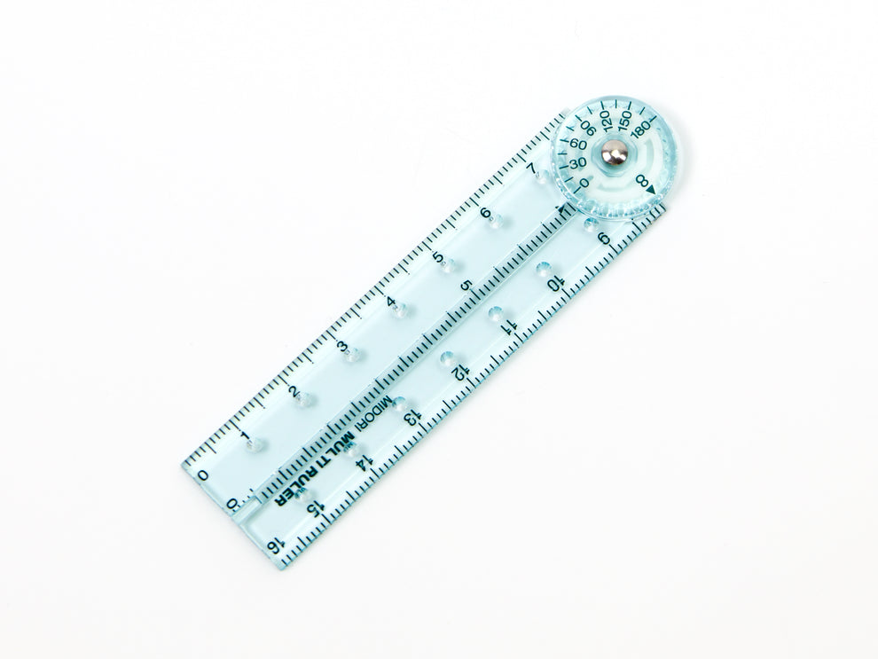 Midori Multi Ruler 6.3 inches (16 cm) Transparent Blue