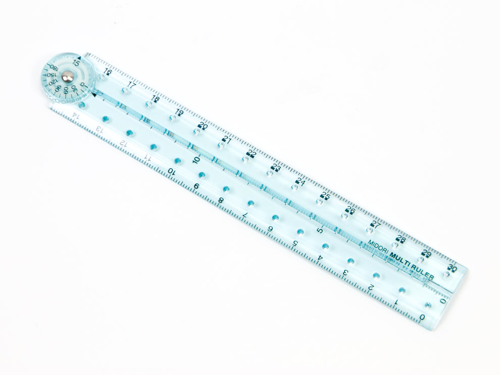 Midori Multi Ruler 30cm 11.8 inches Transparent Blue