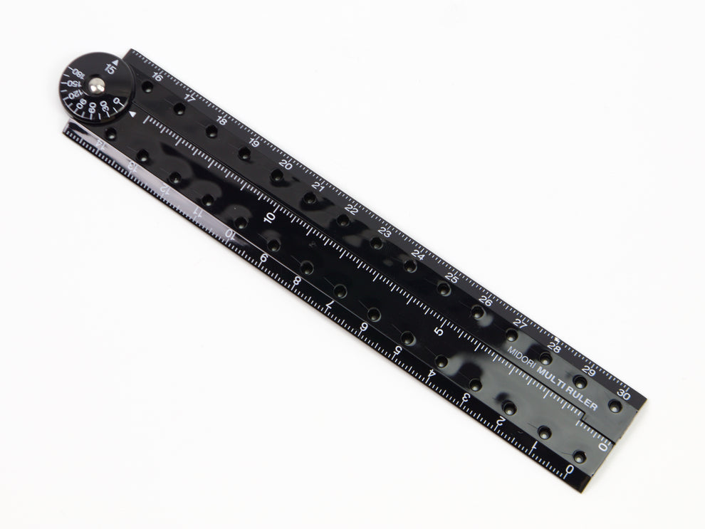 Midori Multi Ruler 30cm 11.8 inches Black