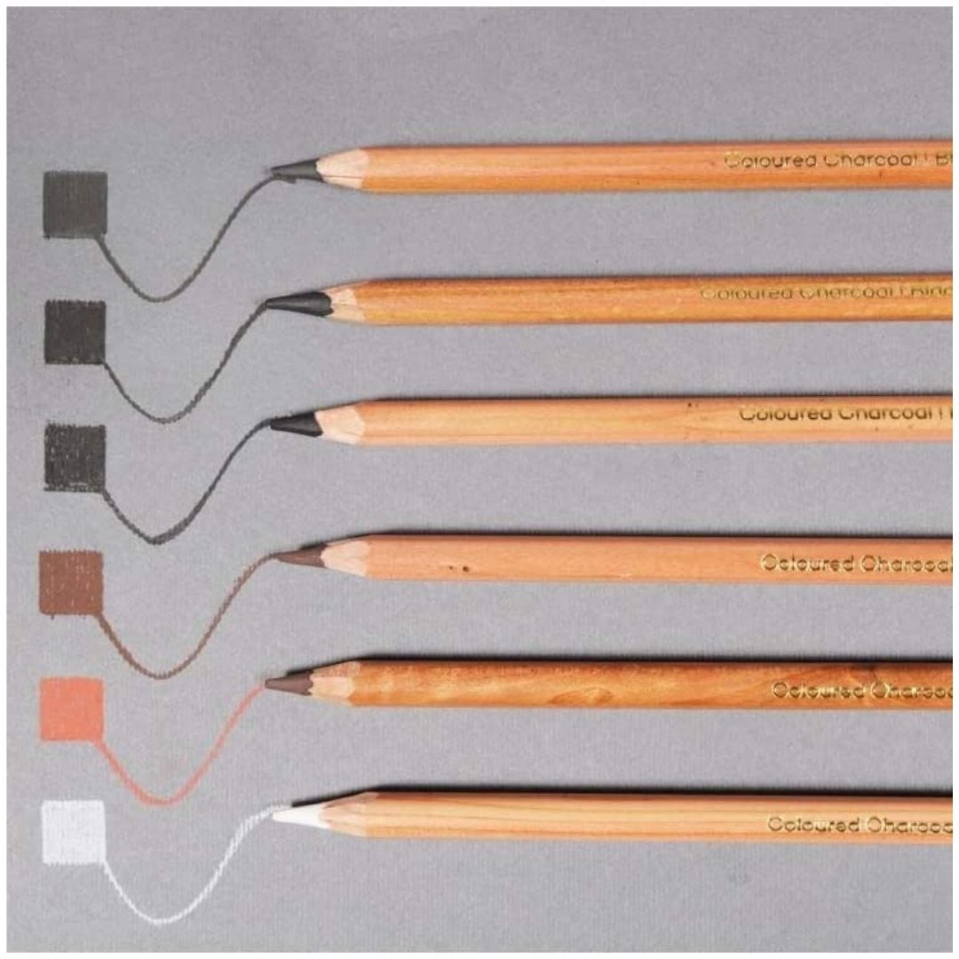 Mont Marte Coloured Charcoal Pencils - 12 Pack