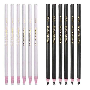 12pcs China Markers Grease Pencils Black and White