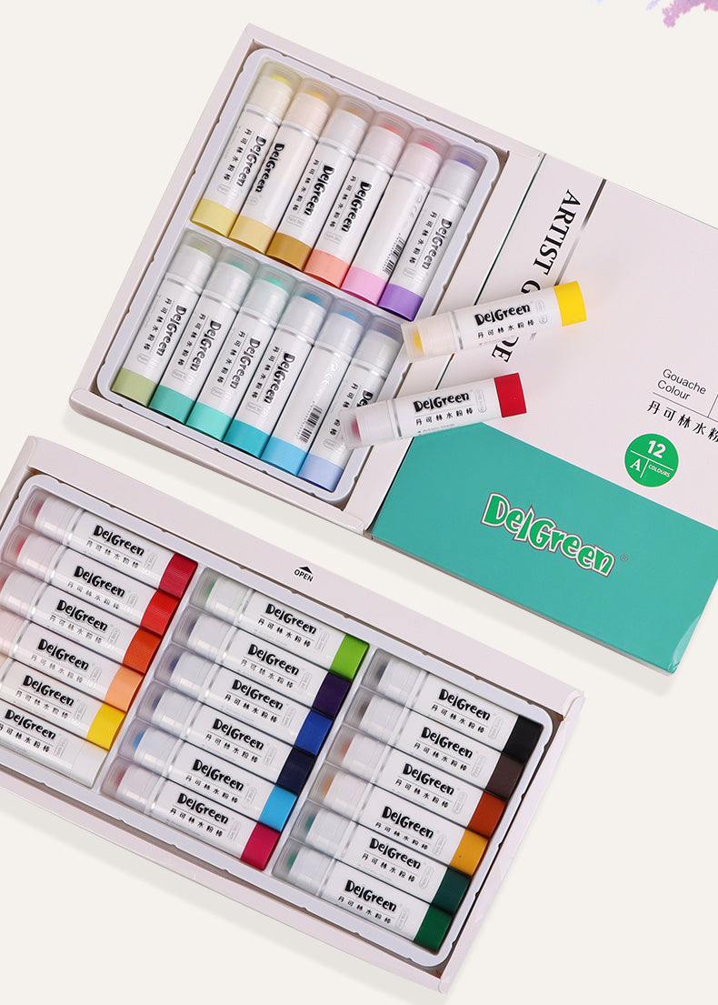 Deigreen Twist Up Tempera Gouache Paint Sticks 12 Color