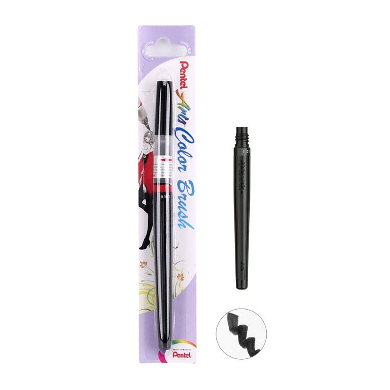 Pentel Art Color Brush Pen with Ink Refill Black