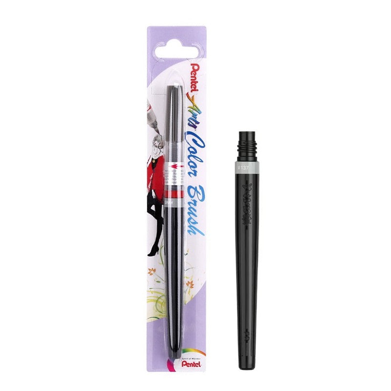 Pentel Art Color Brush Pen with Ink Refill Grey