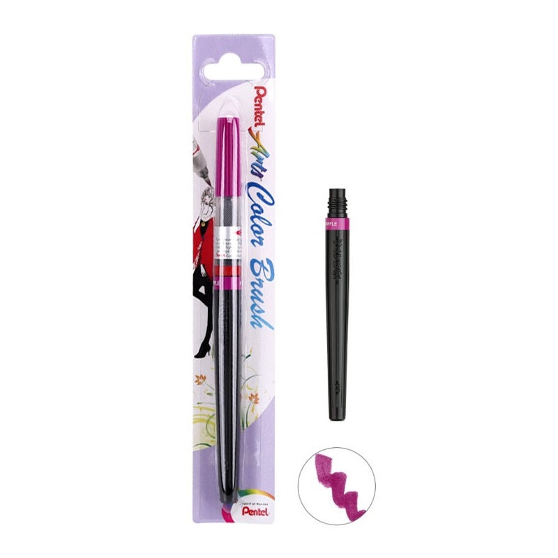 Pentel Art Color Brush Pen with Ink Refill Purple
