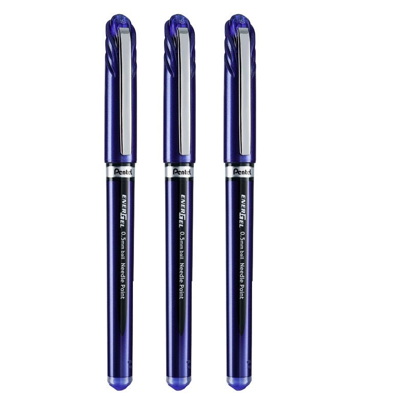 Pentel EnerGel Gel Ink Pen 0.5mm Fine Point Needle Tip,3 Pack Blue