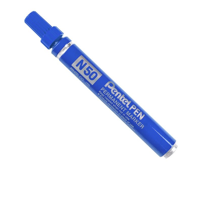 Pentel N50 Permanent Marker Pen Bullet Tip 4 Pack 4 Blue