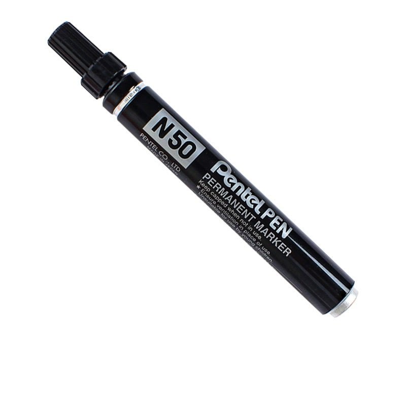 Pentel N50 Permanent Marker Pen Bullet Tip 4 Pack 4 Black