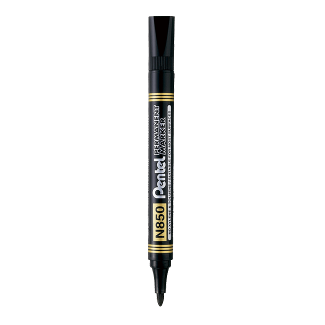 Pentel N850 Permanent Markers Bullet Point 4 Pack 4 Black
