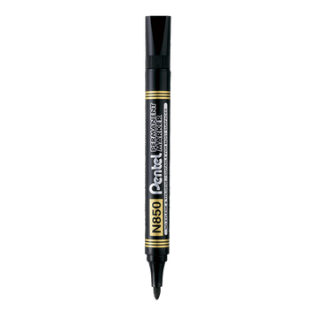 Pentel N850 Permanent Markers Bullet Point 4 Pack 4 Black