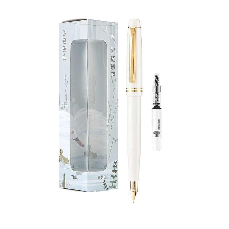 Pilot Fountain Pen 78G With Converter 22K Gold-Plated White