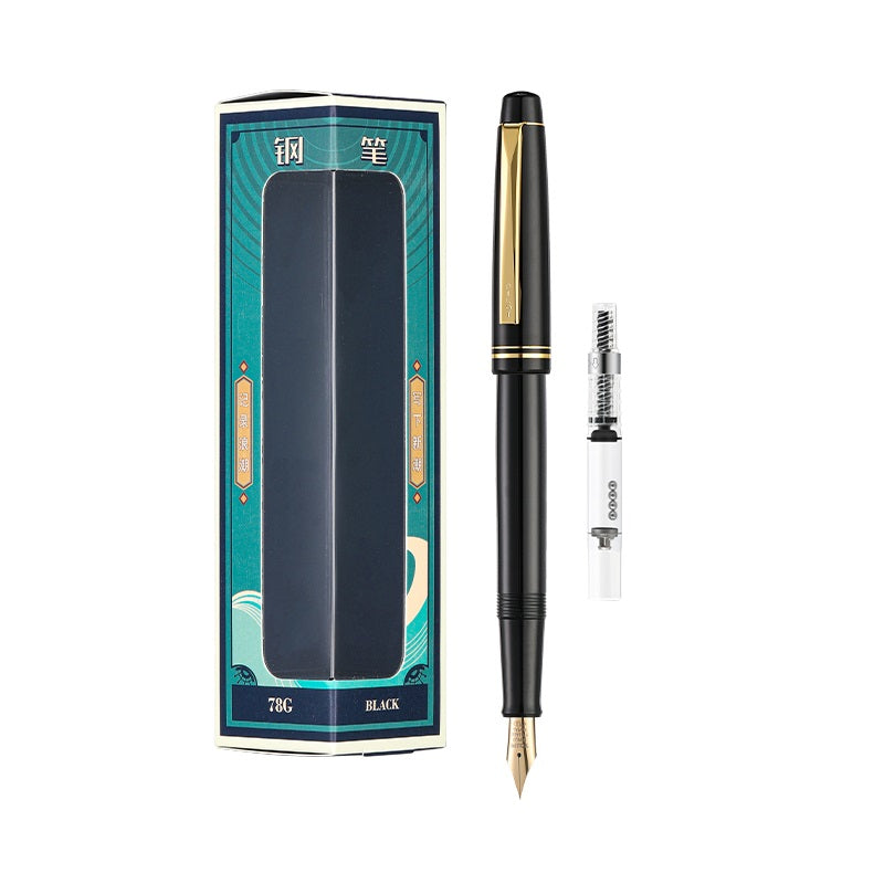 Pilot Fountain Pen 78G With Converter 22K Gold-Plated Black