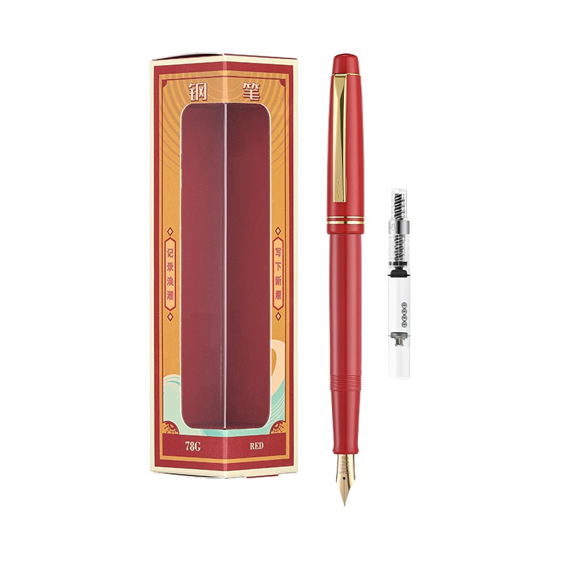 Pilot Fountain Pen 78G With Converter 22K Gold-Plated Red