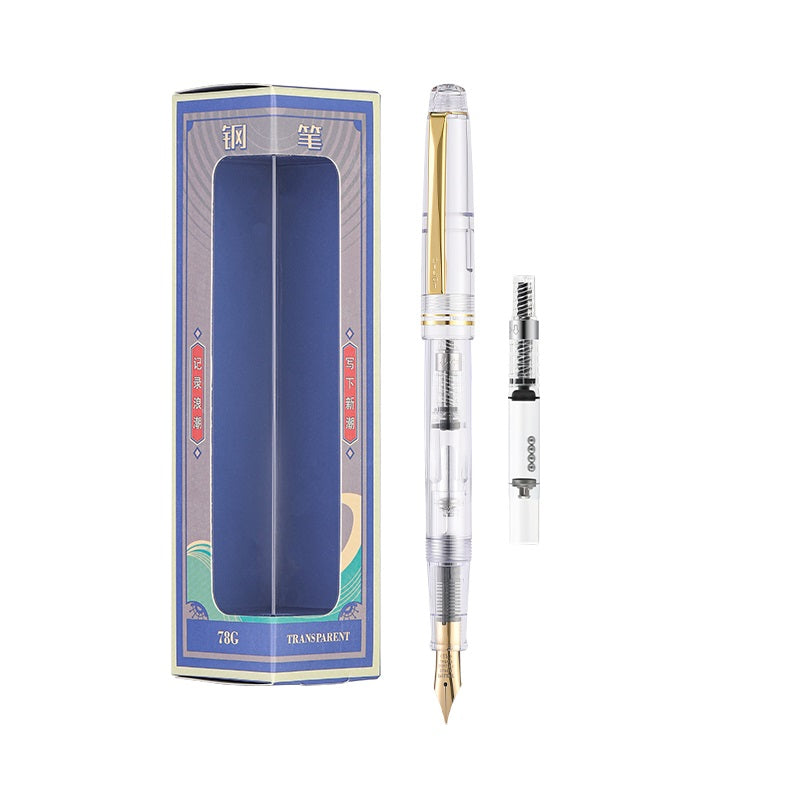 Pilot Fountain Pen 78G With Converter 22K Gold-Plated Clear