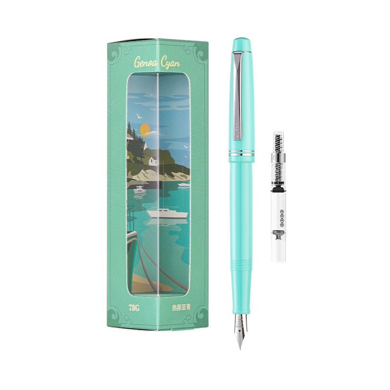 Pilot Fountain Pen 78G With Converter 22K Gold-Plated Cyan