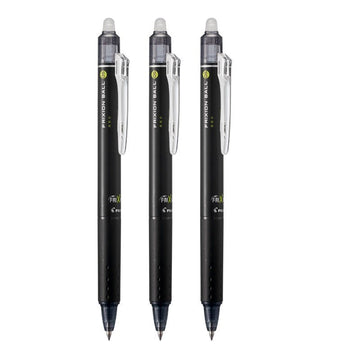 Pilot FriXion Ball 0.5mm Retractable Gel Ink Erasable Pen 3 Pack 3 Black