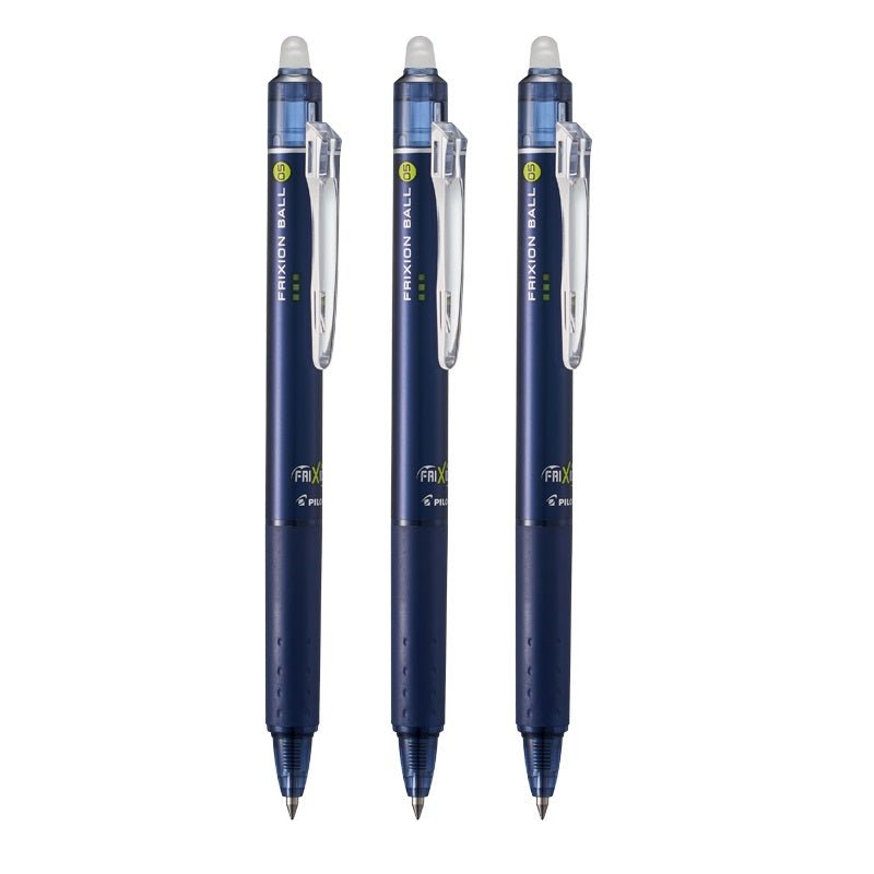 Pilot FriXion Ball 0.5mm Retractable Gel Ink Erasable Pen 3 Pack 3 Dark Blue