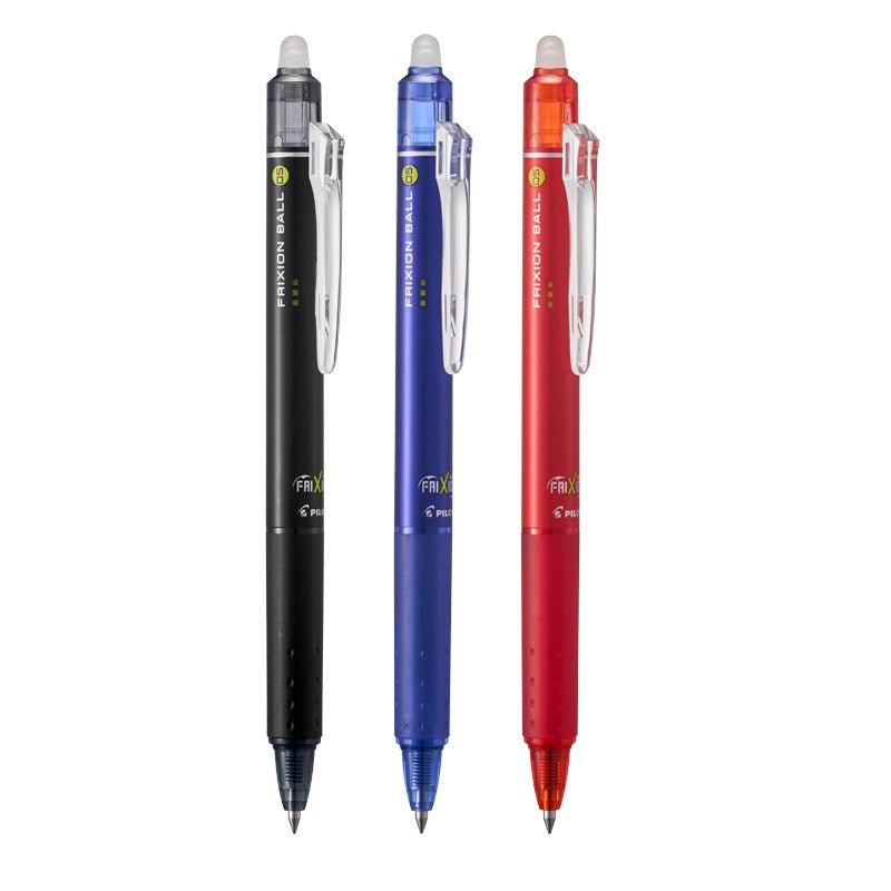 Pilot FriXion Ball 0.5mm Retractable Gel Ink Erasable Pen 3 Pack 3 Mixed Colors