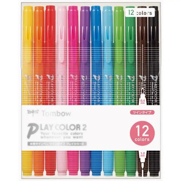 Tombow Play Color 2 Felt Tip Pen Set 12/24/36 Colors 12 Colors