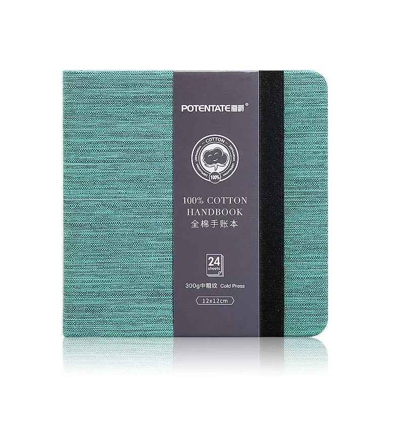 POTENTATE Watercolor Handbook,Cotton,300gsm,24 Sheets Light Green