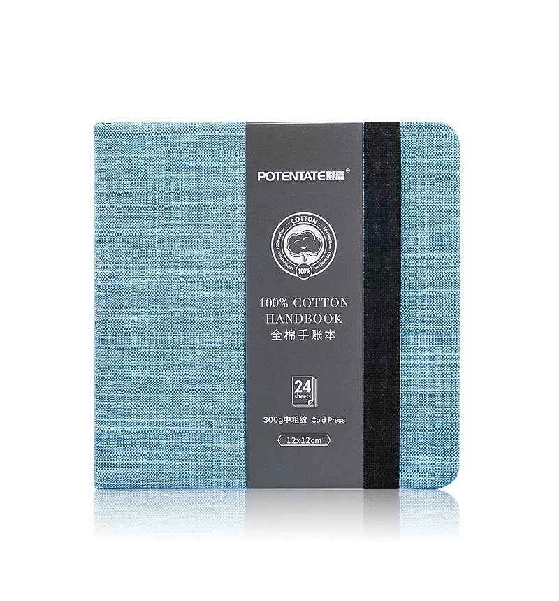 POTENTATE Watercolor Handbook,Cotton,300gsm,24 Sheets Light Blue