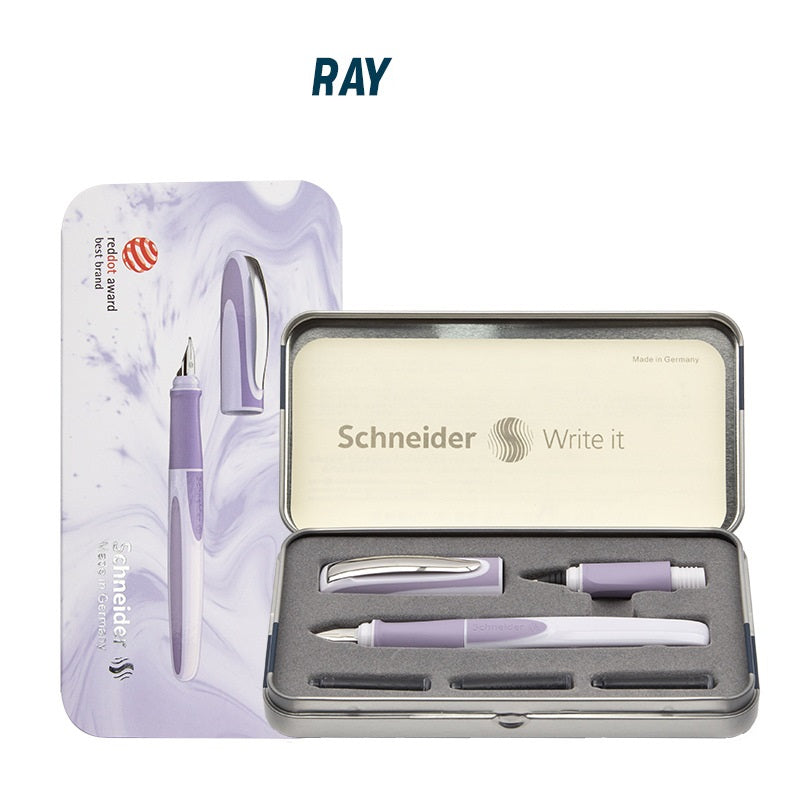 Schneider Ray Fountain Rollerball Pen Set Purple