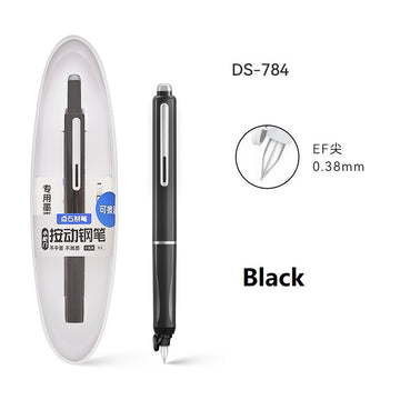 Retractable Fountain Pen 0.38mm Extra Fine Nib Black