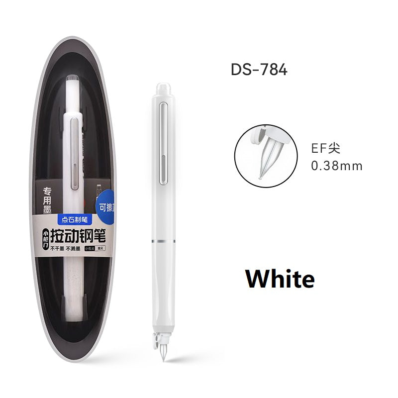 Retractable Fountain Pen 0.38mm Extra Fine Nib Black
