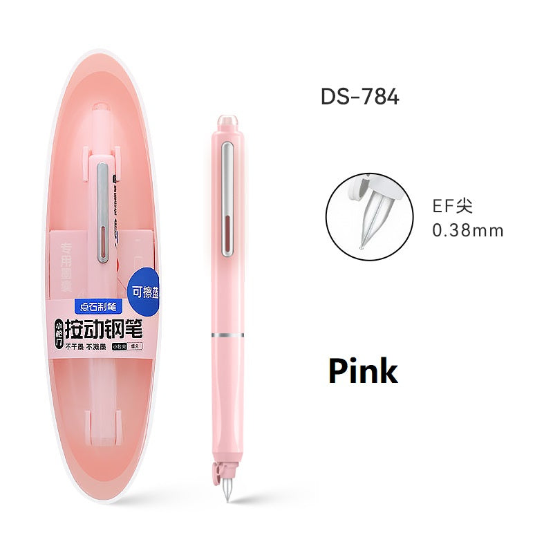 Retractable Fountain Pen 0.38mm Extra Fine Nib Pink