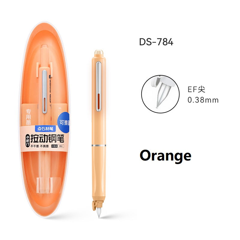 Retractable Fountain Pen 0.38mm Extra Fine Nib Orange