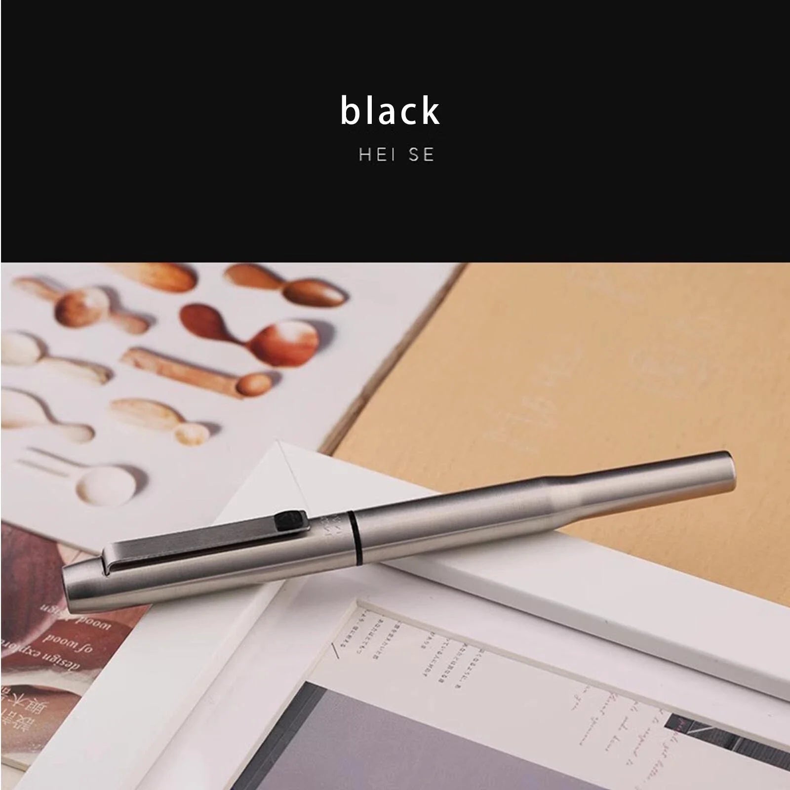 MAJOHN B25 Metal Fountain Pen Fine Nib 0.5mm Black