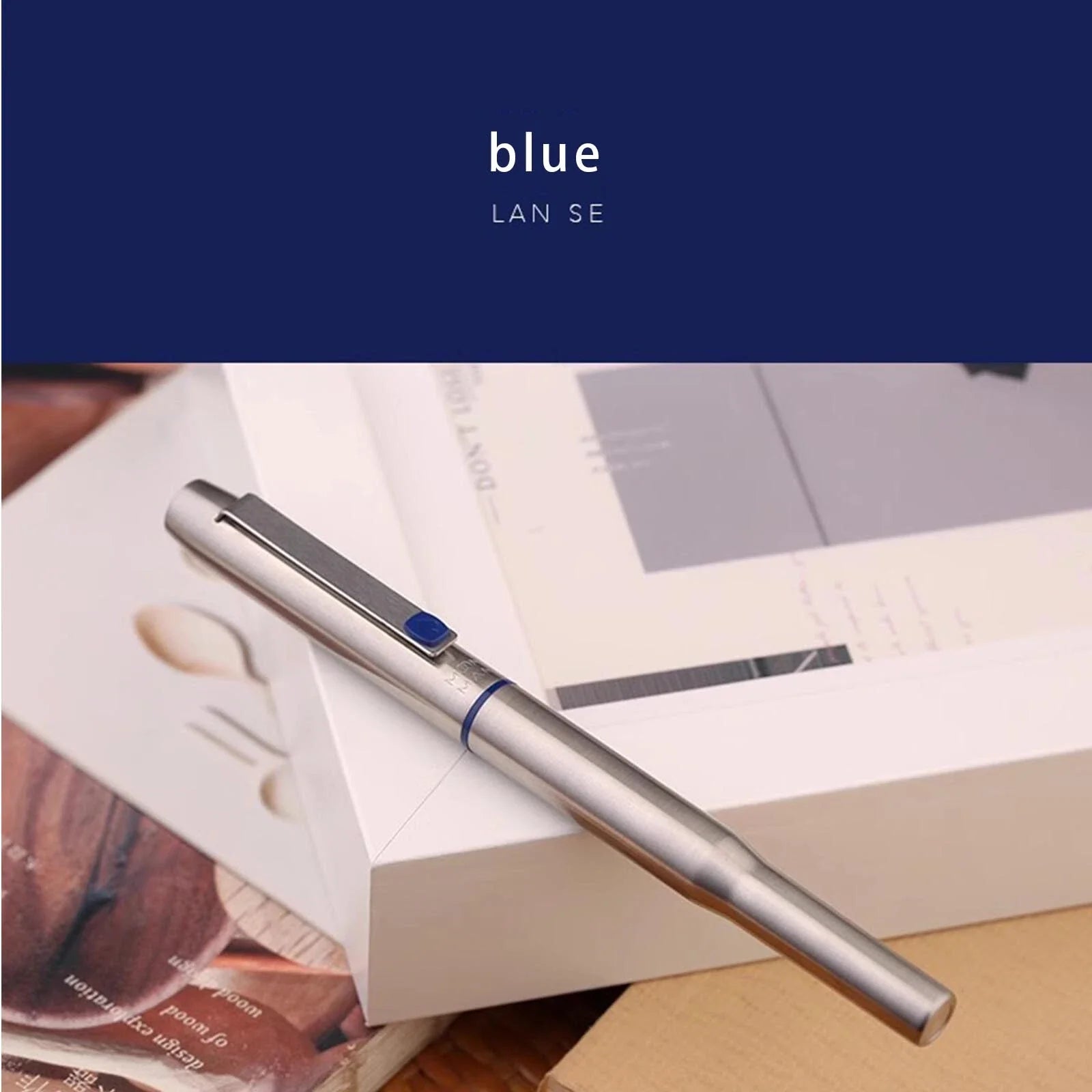 MAJOHN B25 Metal Fountain Pen Fine Nib 0.5mm Blue