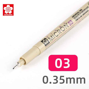 Sakura Pigma Micron Pen - Size 03 - 0.35 mm - Black (3 Pack)