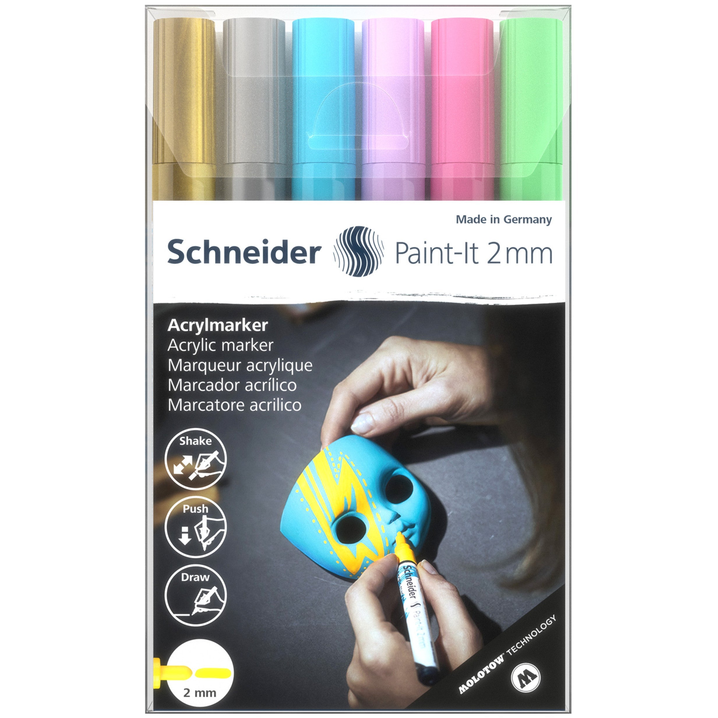 Schneider Paint-It 310 Acrylic Marker Set 2mm 6 Color Pack