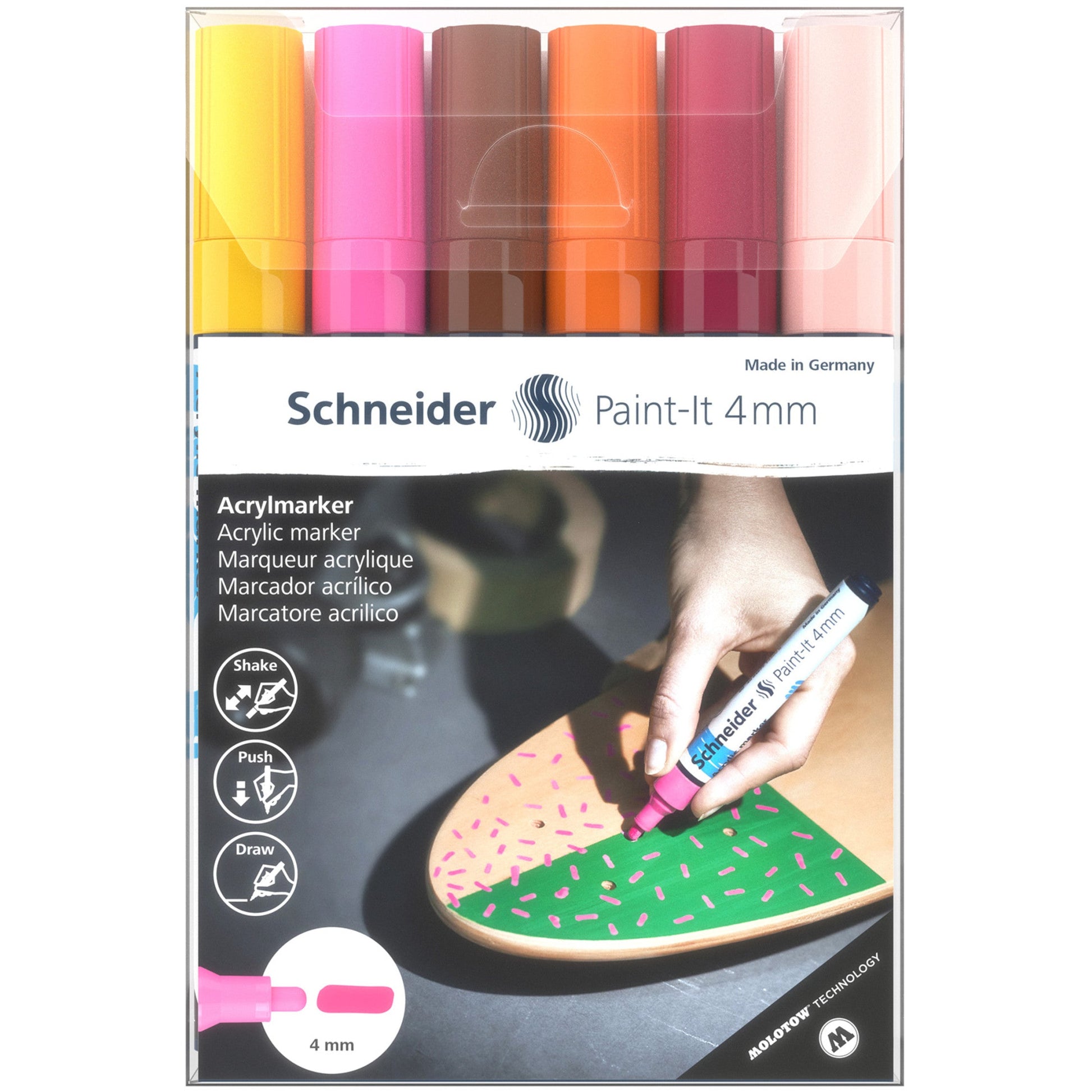 Schneider Paint-It 320 Acrylic Marker Set 4mm 6 Color Pack