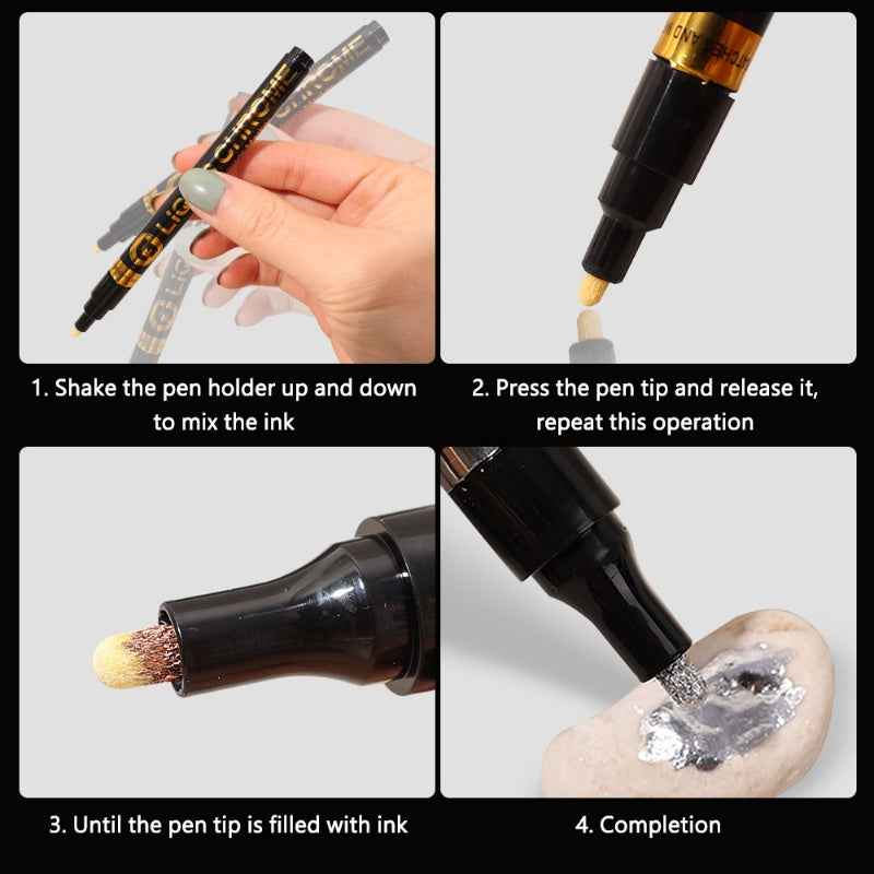 Guangna Liquid Chrome Mirror Marker - Gold - 3 Pack