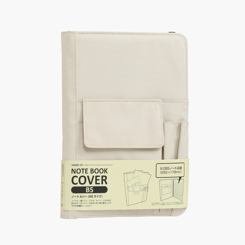 Lihit Lab Smart Fit Cover for Notebook - B5 Beige