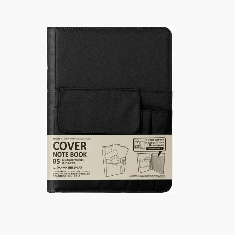 Lihit Lab Smart Fit Cover for Notebook - B5 Black