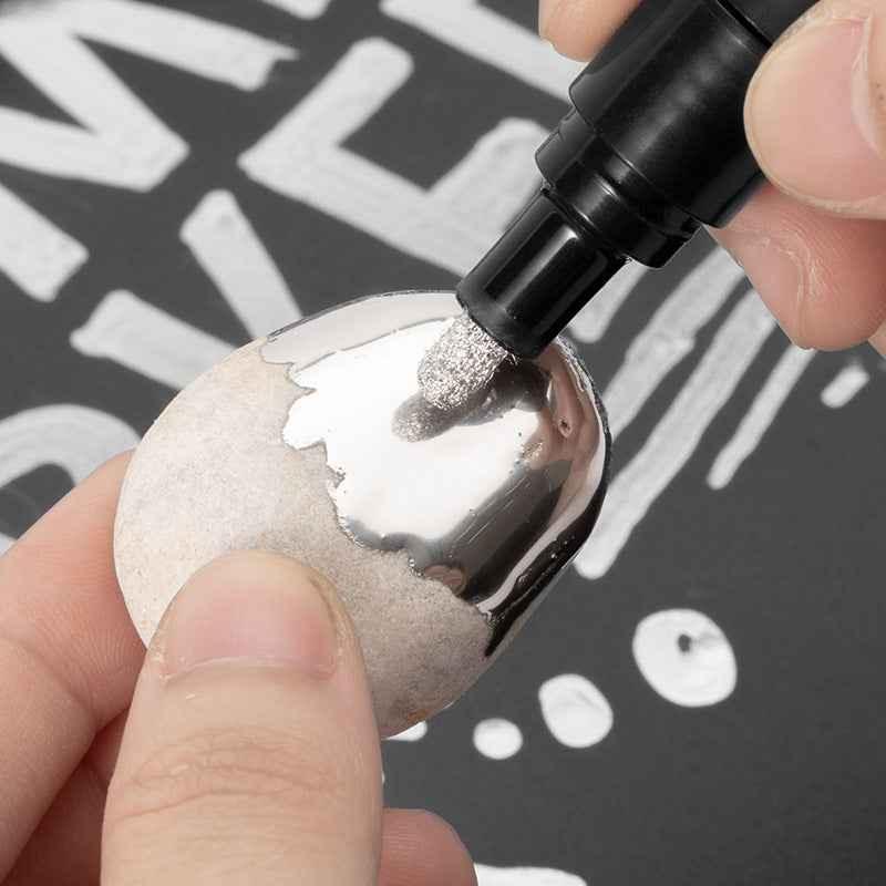 STA Liquid Silver Mirror Chrome Markers Paint 2mm Tip (2 Pack)
